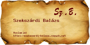 Szekszárdi Balázs névjegykártya