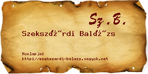 Szekszárdi Balázs névjegykártya