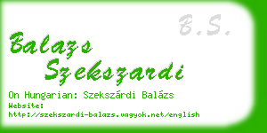 balazs szekszardi business card