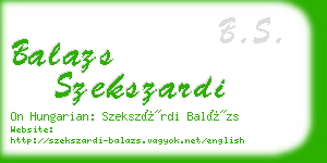 balazs szekszardi business card